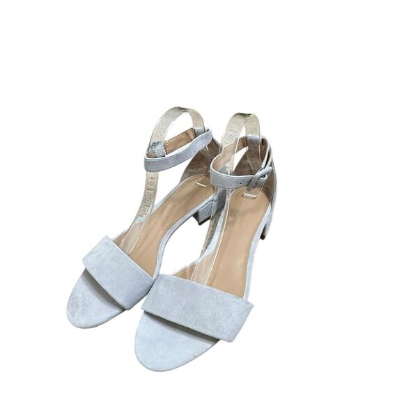 Banana Republic Light Blue Suede Block Heel Sandal | Size 8 - Picture 1 of 7